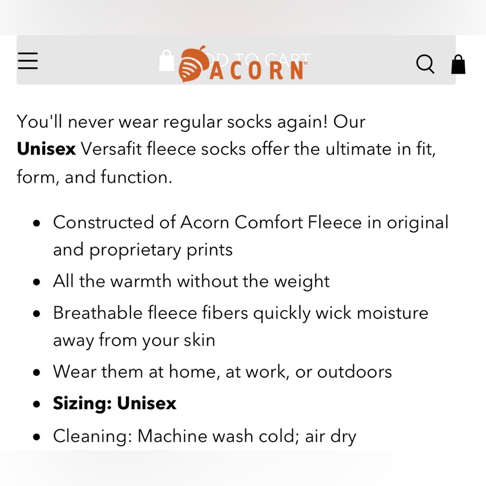 ACORN fleece socks - Picture 7 of 8